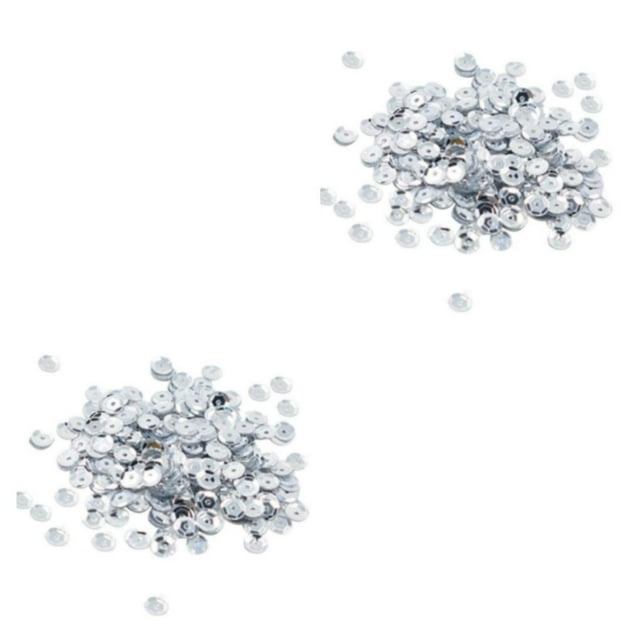 maskred Vibrant 400 Pcs Rondes en Vrac Sequins Couture Embellissement 7mm Argent 2ensemble