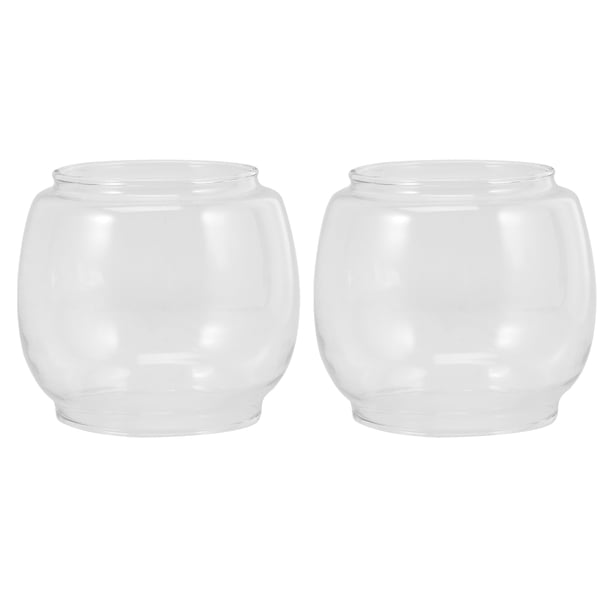 FELTECHELECTR 2 pantallas de lámpara de aceite, delicadas cubiertas de vidrio para lámpara de queroseno, pantalla de vidrio transparente.