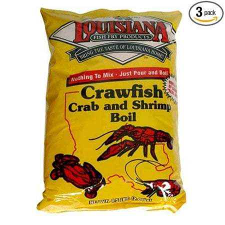 Crawfish, Crab and Shrimp Boil Seasoning, 4.5-Pound Bag (Pack of 3), Pack of three, 4.5 pound bag (total of 13.5 Pounds) By Louisiana Fish Fry