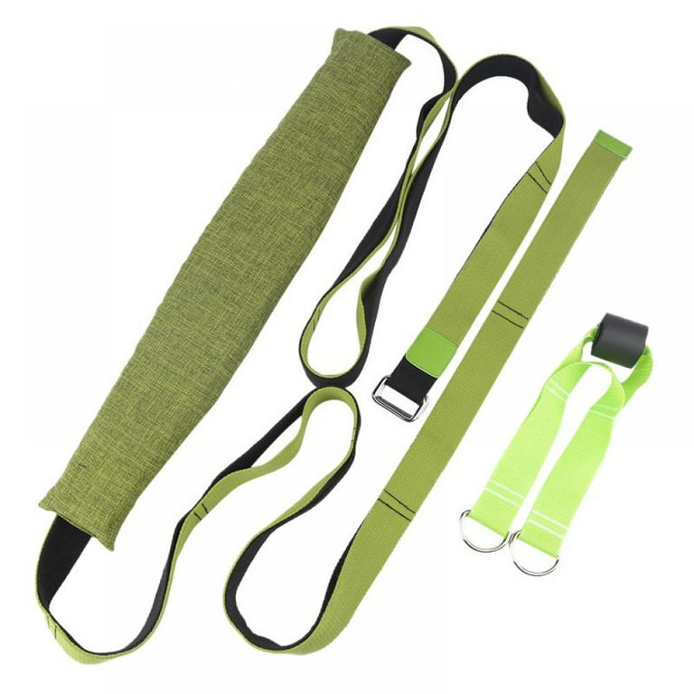 Yoga Stretch Strap Door Mount Elastic Stretching Strap Band for Yoga  Physical Therapy, Dance, Plank, Pilates, Gymnastics, Hamstring Strength  Training,Nylon Padded Waist，Green 