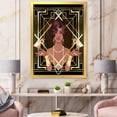 thumbnail image 3 of Designart 'Retro Girl In Golden Art Deco Geometrics I' Modern Framed Art Print, 3 of 4