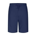thumbnail image 3 of Hvyesh Mens Linen Shorts Casual Solid Pocket Elastic Waist Straight Half Shorts Pants Breathable Drawstring Sport Shorts, 3 of 5