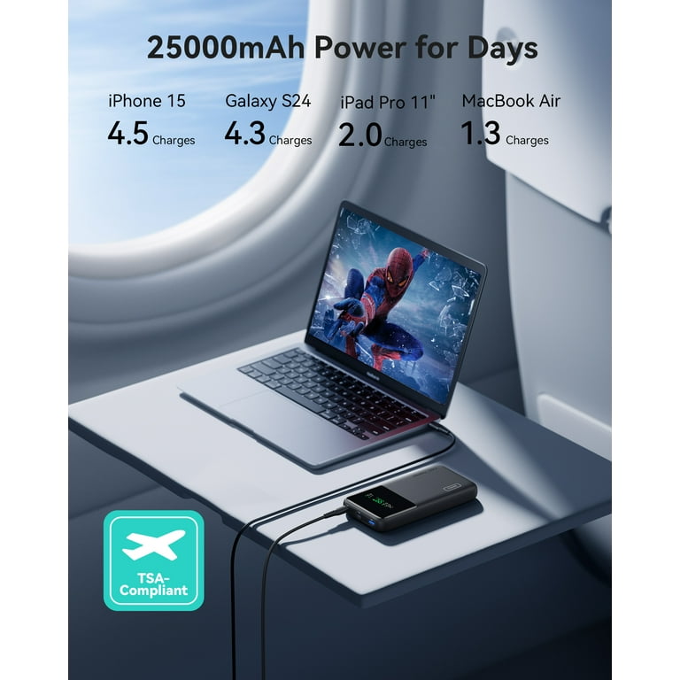 INIU　Power Bank　25000mAh　激速 140W　PSE認証済 INIU 140W 25000mAh Portable Charger, Fast Charging Power