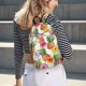 thumbnail image 5 of Disketp Hawaiian Pineappl print Canvas Backpack Lightweight Travel Daypack Student Rucksack Laptop Backpack-, 5 of 5