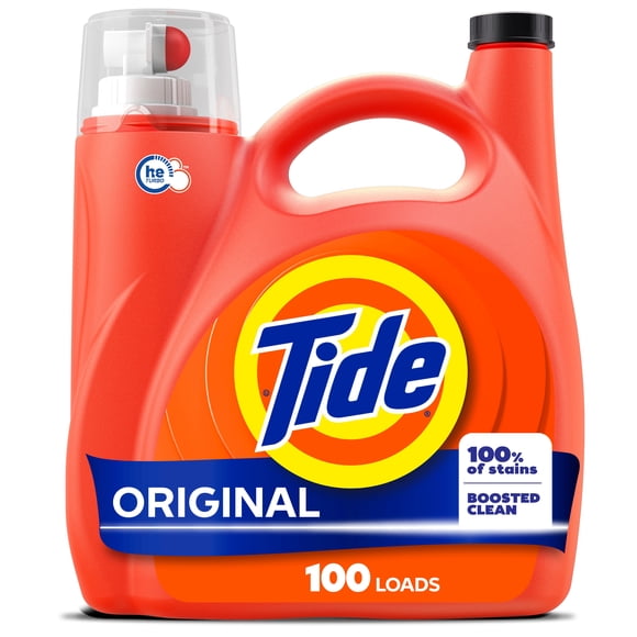 Tide Liquid Laundry Detergent, Original Scent, 100 Loads, 3.69 L, Boosted Clean even in cold water, laundry soap, concentrated liquid detergent