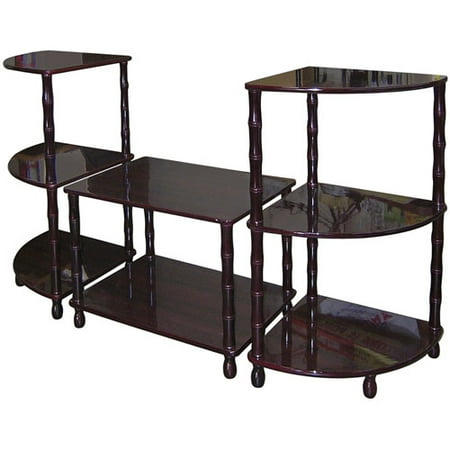 3 Piece Cherry Accent Table - 3-Tier Accent Table Set, Cherry