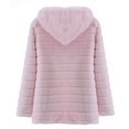 thumbnail image 3 of Womens Long Sleeve Winter Warm Lapel Fox Faux Fur Coat Jacket Overcoat Outwear with Pockets,Fall Open Front Cardigan Faux Fur Coat Parka Shaggy Jacket Pink XXL, 3 of 4