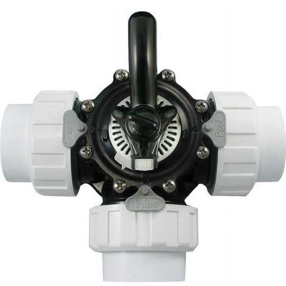 CPVC 2 in. Thread Union 3-Way Diverter Valve, Black