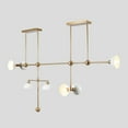 thumbnail image 4 of Asymmetrical Structure Bowl Shade Hanging Chandelier – Mid Century Modern Seven Lights Dome Shade Brass Sputnik Ceiling Light Fixture, 4 of 4