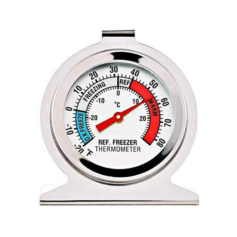 Kitchen Refrigerator Classic Thermometer With Red Indicator Large Dial For  Fridge Cooler (-30-30 Celsius/-20-80 Fahrenheit, 1pc Silver)