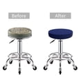thumbnail image 5 of Logiee Navy Blue Print Stool Covers Round,Bar Stool Covers,Watedrproof Stool Slipcover with Elastic,Stool Cushion,Round Bar Stool Seat Covers for Bar Round Chair-13 inch, 5 of 7