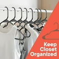 thumbnail image 3 of Black Plastic hangers 100 Pack– Heavy-Duty Plastic Hangers Slim and Space-Saving Hangers, Durable & Lightweight PP Hangers with Non-Slip Shoulder Notches for Slip Dresses, Suits, Jackets & Camisoles, 3 of 9
