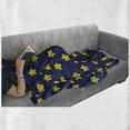 thumbnail image 6 of Cartoon Soft Flannel Fleece Throw Blanket, Childish Style Happy Sleeping Stars Sky Bedtime Night Comet Print, Cozy Plush for Indoor and Outdoor Use, 50" x 70", Indigo and Yellow, by Ambesonne, 6 of 6