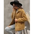 thumbnail image 3 of REDHOTYPE Women's Button Long Sleeve Brushed Jacket Coats with Pockets, 3 of 5