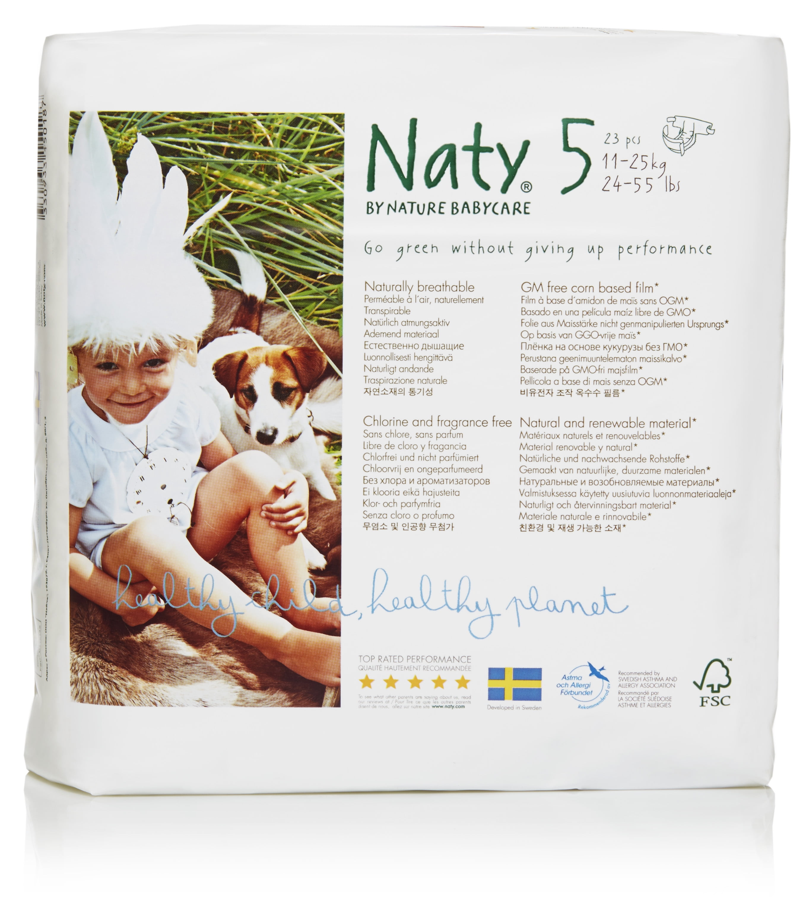 11-25 kg size 5 Eco by naty premium disposable diapers for sensitive skin 1 pack of 22
