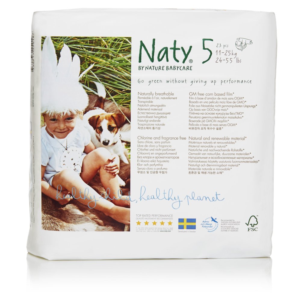Naty by Nature Babycare EcoFriendly Diapers (Choose Size and Count
