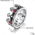 thumbnail image 3 of Anillo de Corona de Caballero y Rey para Hombre y Niño, Cruz Religiosa, Anillos Gruesos de Acero Inoxidable, Anillos Cristianos Vintage, Alianza de Boda, Plata, Oro Negro, 3 of 3