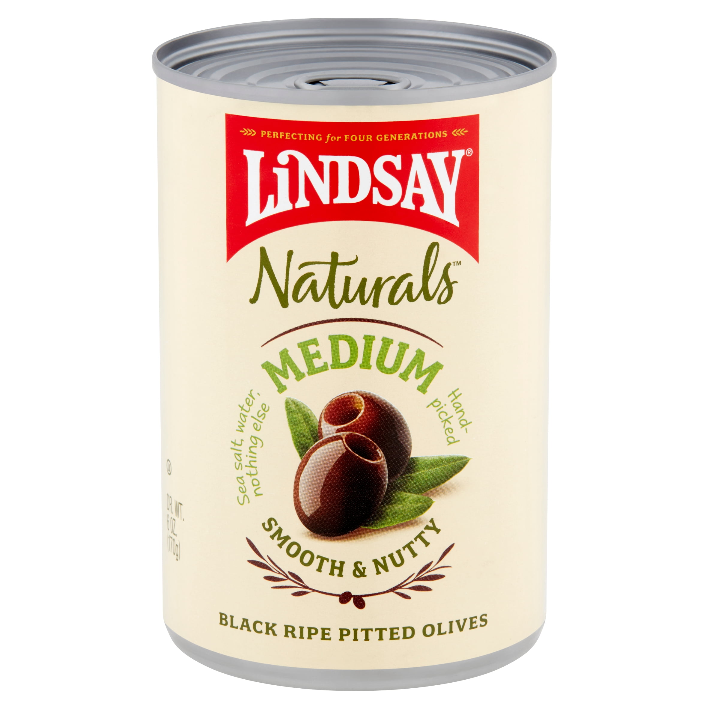 Lindsay Naturals Medium Black Ripe Pitted Olives, 6 oz