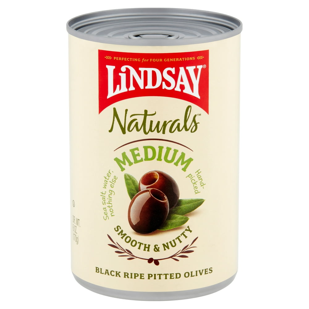 Lindsay Naturals Medium Black Ripe Pitted Olives, 6 oz