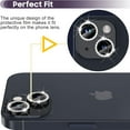 thumbnail image 3 of 1 Set of Bling Diamond Camera Lens Protector for iPhone 14, HD Clear Tempered Glass Metal Camera Lens Protection Cover, Case Friendly, Scratch Proof for iPhone 14, Black, 3 of 5