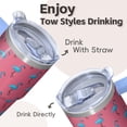 thumbnail image 4 of Flamingo Stainless Steel Insulated Coffee Tumbler with Handle 20OZ Mug Cup Leak Resistant Double Wall Vacuum Keeps Drinks Hot Cold Gifts for Women Girls on Birthday Christmas Summer, 4 of 6