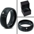 thumbnail image 4 of Tungsten Love Heart Pleasure Positive Emotions Band Ring 8mm Men Women Comfort Fit Black Dome Polished, 4 of 4