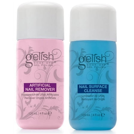 NEW Gelish Soak Off Gel Nail Polish Remover & Cleanser Bottles 120mL (4 fl oz)