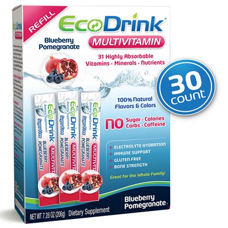 Daily Nutrition - EcoDrink Daily Multivitamin Refill - Blueberry Pomegranate, 30 Packs, SGN Nutrition