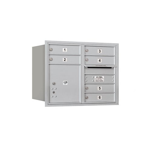 Salsbury Industries Recessed USPS 8 Door Rear Load 4C Horizontal Mail Center with 1 Parcel Locker