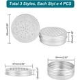 thumbnail image 3 of 1Set 2 Ounce Aluminium Tins 12pcs 3 Styles Empty Storage Containers with Hollow Lids 60ml Screw Lid Round Jars Sample for Aromatherapy Air Freshener Candles Travel Storage, 3 of 8