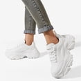 thumbnail image 2 of LUCKY STEP Chunky Sneakers for Women Fashion Platform White Leather Casual Dad Shoes,White, 2 of 5
