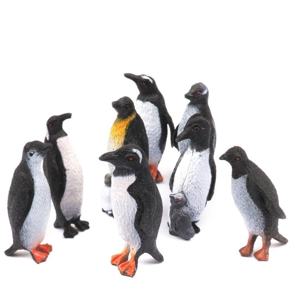8pcs Plastic cute Ocean Animal Small Penguin Figure Model Toy  EWX 