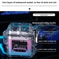 thumbnail image 3 of Electronic Rechargeable Lighter Outdoor Windproof Lighter Transparent Waterproof Double Arc Lighter LED Power Display Type-C for Boyfriends and Friends (Orange), 3 of 6