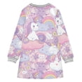 thumbnail image 6 of Girls' long-sleeved dress Rainbow Mane Unicorn Girls' A-line dress with ribbed cuffs Soft and comfortable, 6 of 6