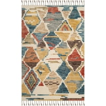 SAFAVIEH Kenya Thom Braided Abstract Fringe Area Rug, Multi, 6' x 9'