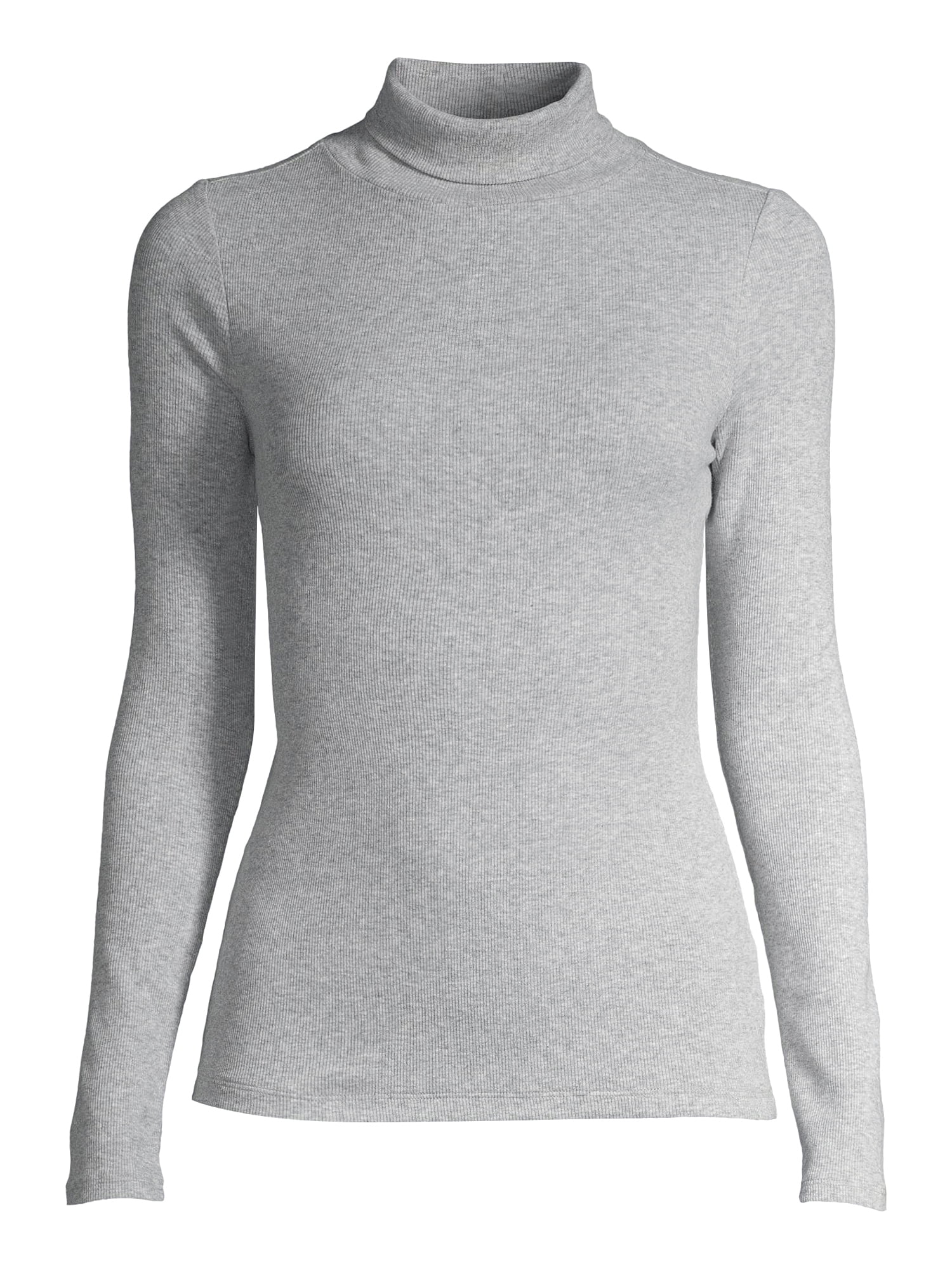 Free Assembly Women's Fine Rib Turtleneck Sweater, Lightweight
