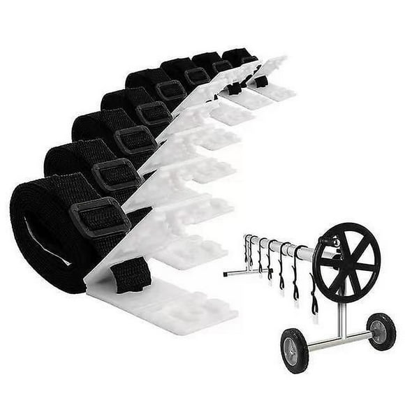 Swimming Pool Solar Cover Reel Fixing Kit with 1 Nylon Adhesive Straps, 1 Cord Plates, 1 Buckles