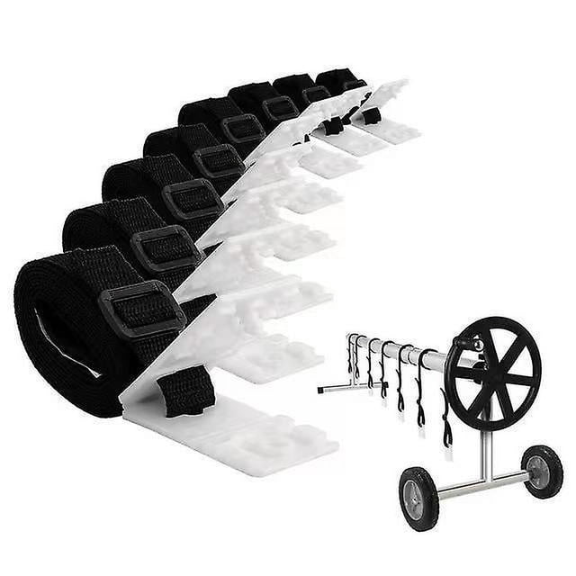 Juego de 8 correas de fijación universales para cubiertas de piscina