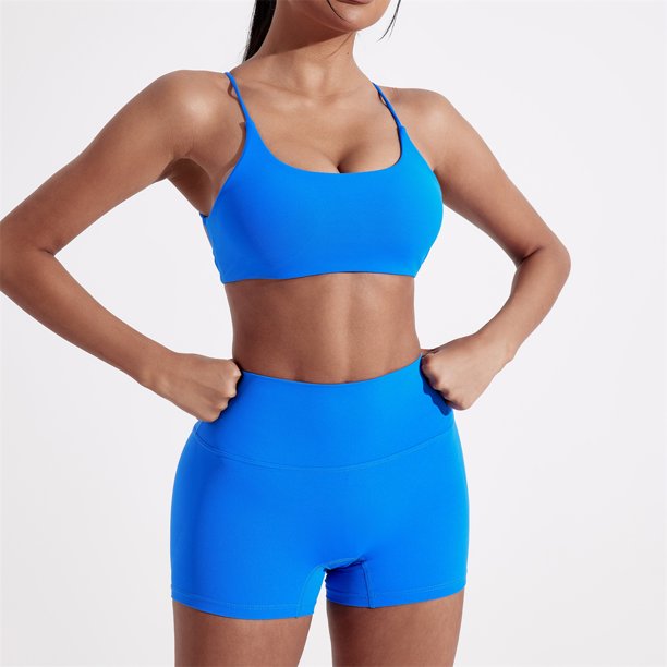 Conjunto de yoga para gimnasio de color sólido, conjunto de yoga para mujer, conjunto de 2 piezas, chándal de entrenamiento, traje de fitness, leggings de cintura
