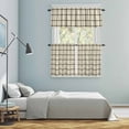 thumbnail image 6 of Black Buffalo Plaid Kitchen Curtains Valances and Tiers Set of 3 Farmhouse Vintage Linen Black Stripes Tier Curtains and Valance with Rod Pocket for Small Windows, 27.5"x36", 6 of 9