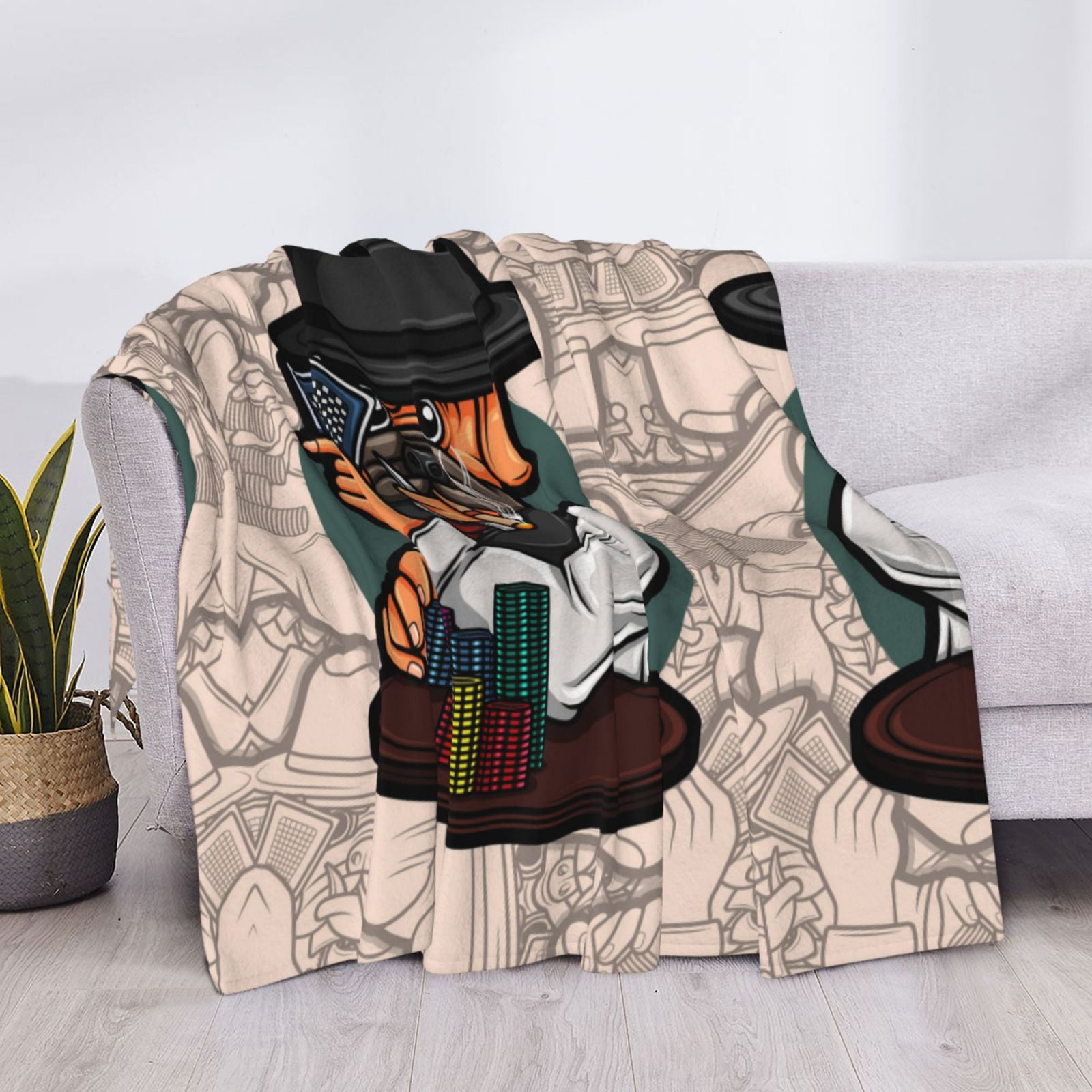 Throw Blanket for Couch - Pug Dog Soft Comfy Lightweight Cozy Warm Throw Blanket, Fuzzy Plush Flannel Blanket & Throws for Sofa and Bed All Season