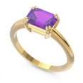 thumbnail image 2 of Diamond-Capitals 2.50 Carat Shiny Emerald Cut Amethyst Gemstone Solitaire Engagement Ring for Girls Solid 14K Yellow Gold Size 8.5, 2 of 7