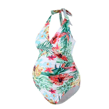 Xijirk Maternity Swimsuit Womens Maternity V Neck Beach Swimwear Bathing Sexy Swimsuit Suits Maternity Pregnancy Floral Bikini Swimwear Pregnancy Bikini Swimwear One-Piece Swimsuits(Color:Red Size:XL)