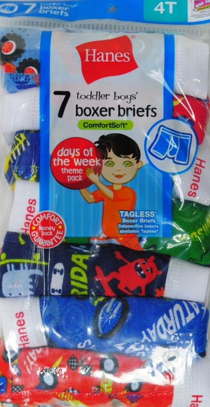 Hanes Toddler Boy Days of the Week Boxer Brief Underwear, 7+1 Bonus Pack, Sizes 6M-5T