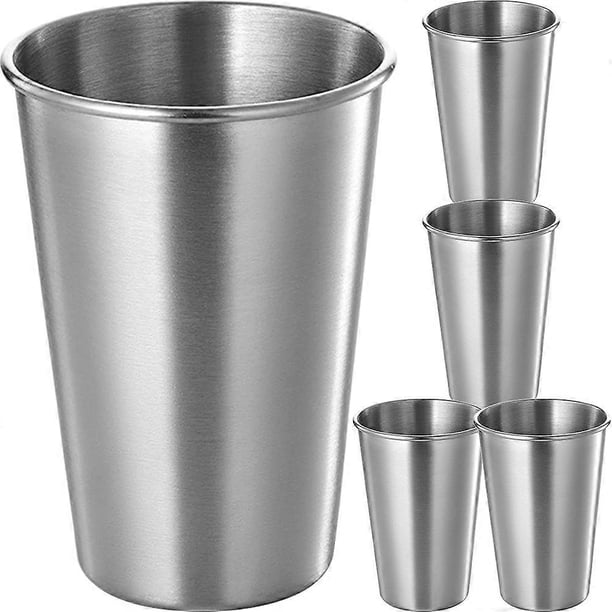 5pcs Stainless Steel Cups Metal Water Cups Drinking Cups for Home Bar Restaurant