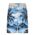 thumbnail image 5 of WAENQINLA Hawaiian Shorts for Men Tropical Palm Tree Print Quick Dry Swim Trunks Casual Loose Elastic Waisted Swimming Bathing Suit with Liner and Pockets Light Blue Shorts,Size S-2XL, 5 of 7