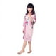thumbnail image 5 of Camisón largo con estampado de peonías y pavo real para niña, bata de baño de verano de seda sintética fina para niños, cárdigan para el hogar, 5 of 6