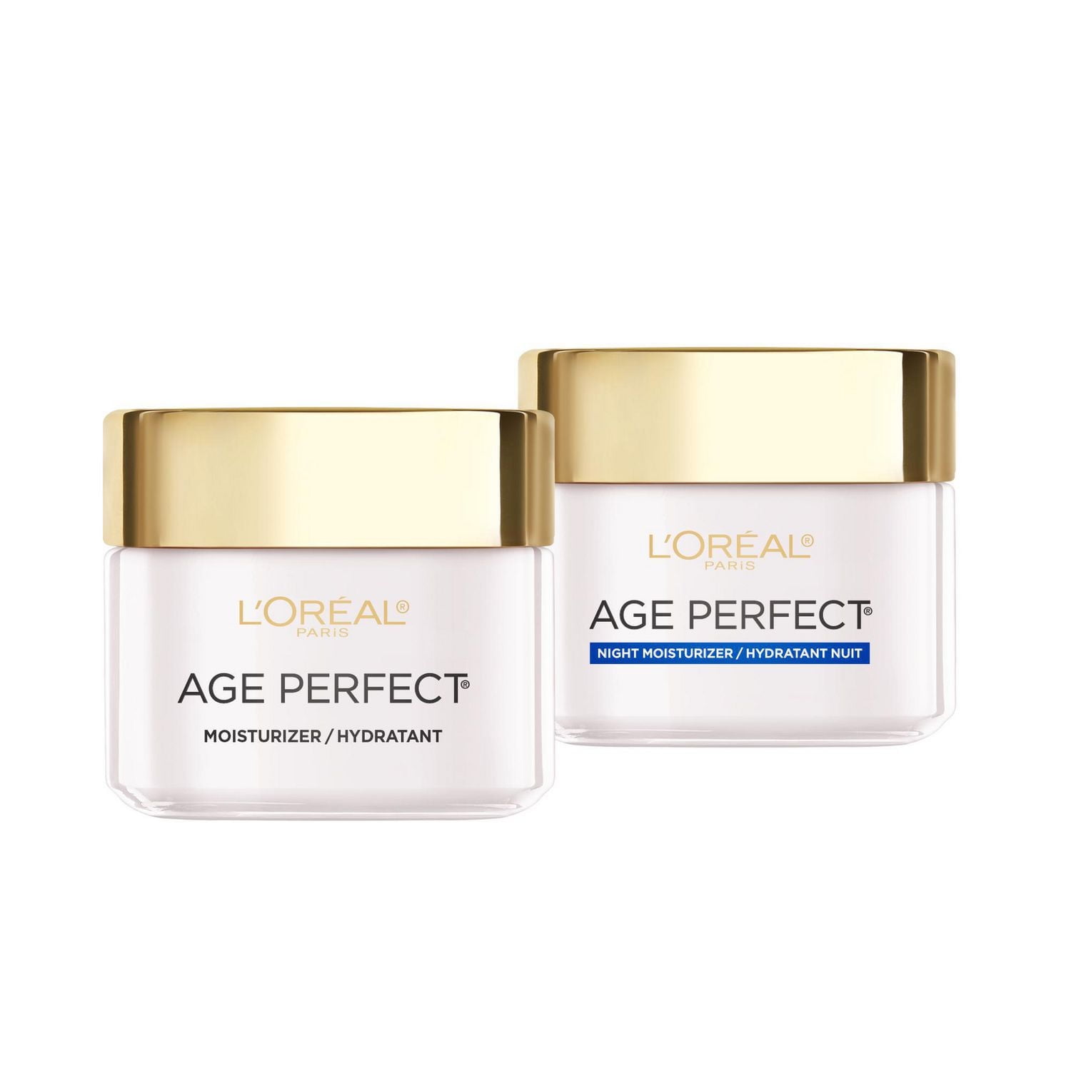 L'Oréal Paris Age Perfect Anti-Sagging Anti-Age Spot Kit Jour et Nuit avec protéines de graines de soya, anti-âge, 2x75 ml