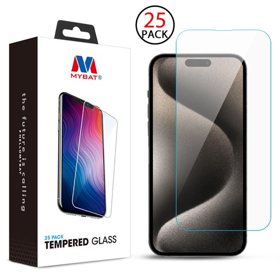 Mica Vidrio MYBAT para iPhone 14 PRO MAX - 25 piezas protectora de pantalla transparente