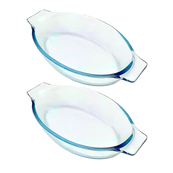 AOOOWER 2pcs Glass Cooking Dishes With Strong Heat Tolerance Baking Pan For Home Cooks